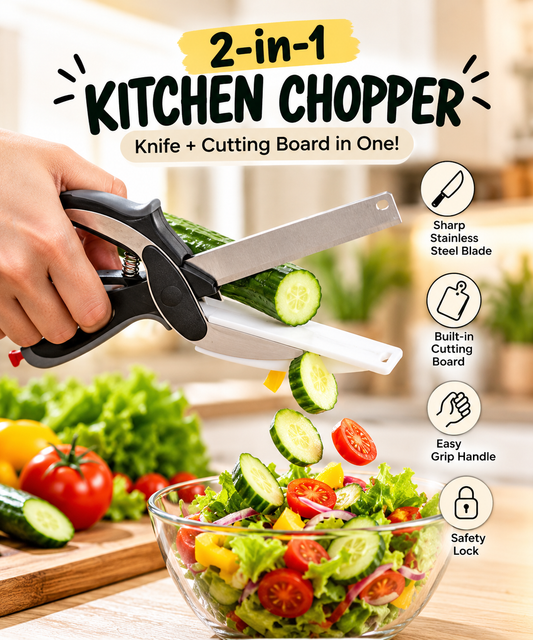 CleverCutter™ 2-in-1 Kitchen Chopper with Built-In Cutting Board